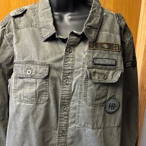 Harley Davidson Men's Olive Green Military Jacket